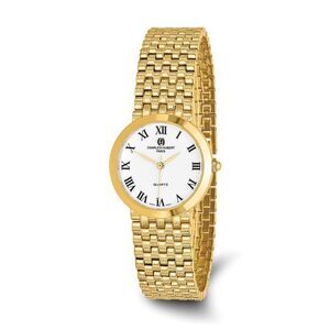 Charles Hubert Mens Satin Gold-Plated Watch